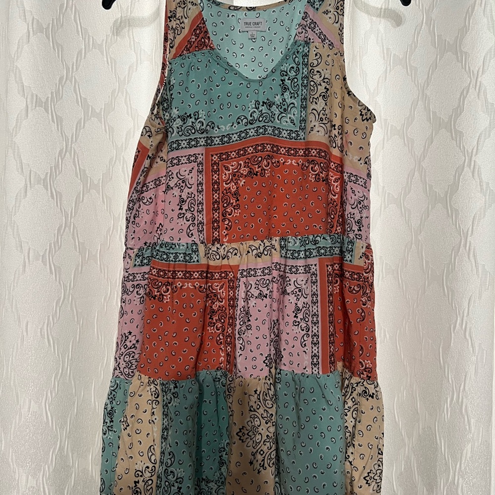 Multicolor Sleeveless Patchwork Dress